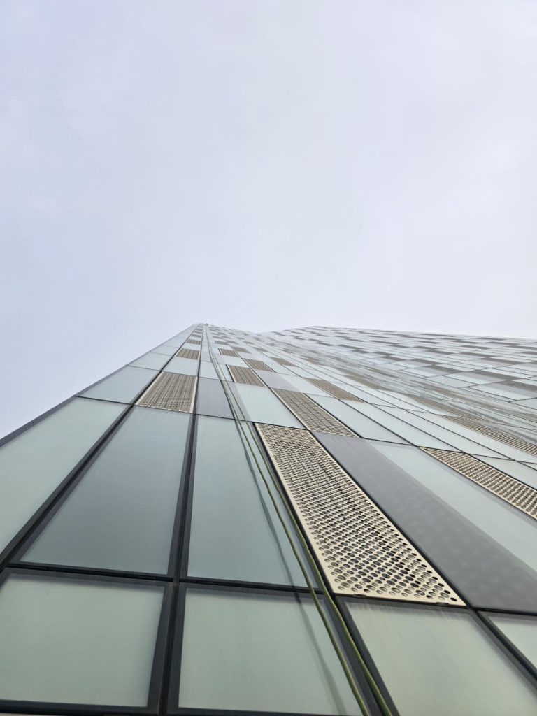 James and the K2 Access rope access team abseiling one of the tallest buildings in Leeds for high-level maintenance.